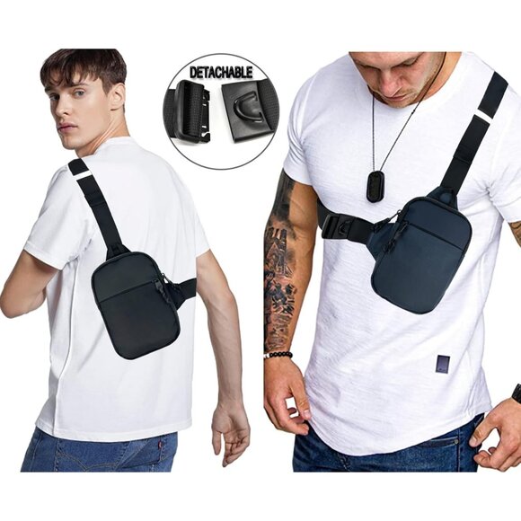 Reflective Mini Chest Bag with Detachable Strap - Ideal for Outdoors & Travel - Picture 4 of 7